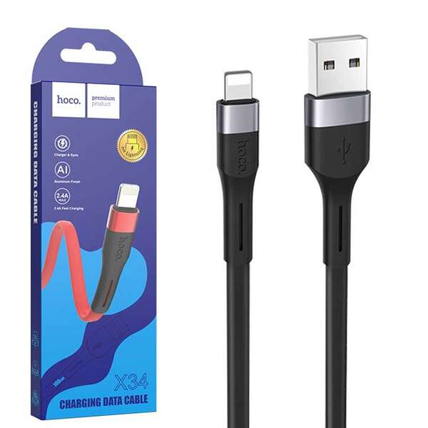 کابل شارژ آیفون هوکو 1 متری مدل x34