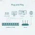 نمای پشتی هاب سوییچ 8 پورت TP-Link مدل LS1008