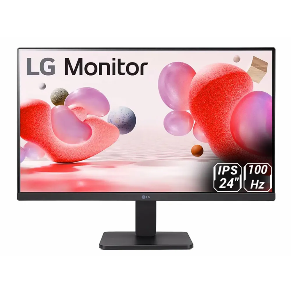 تصویر جلویی مانیتور ال جی 24MR400-B با طراحی بدون حاشیه
