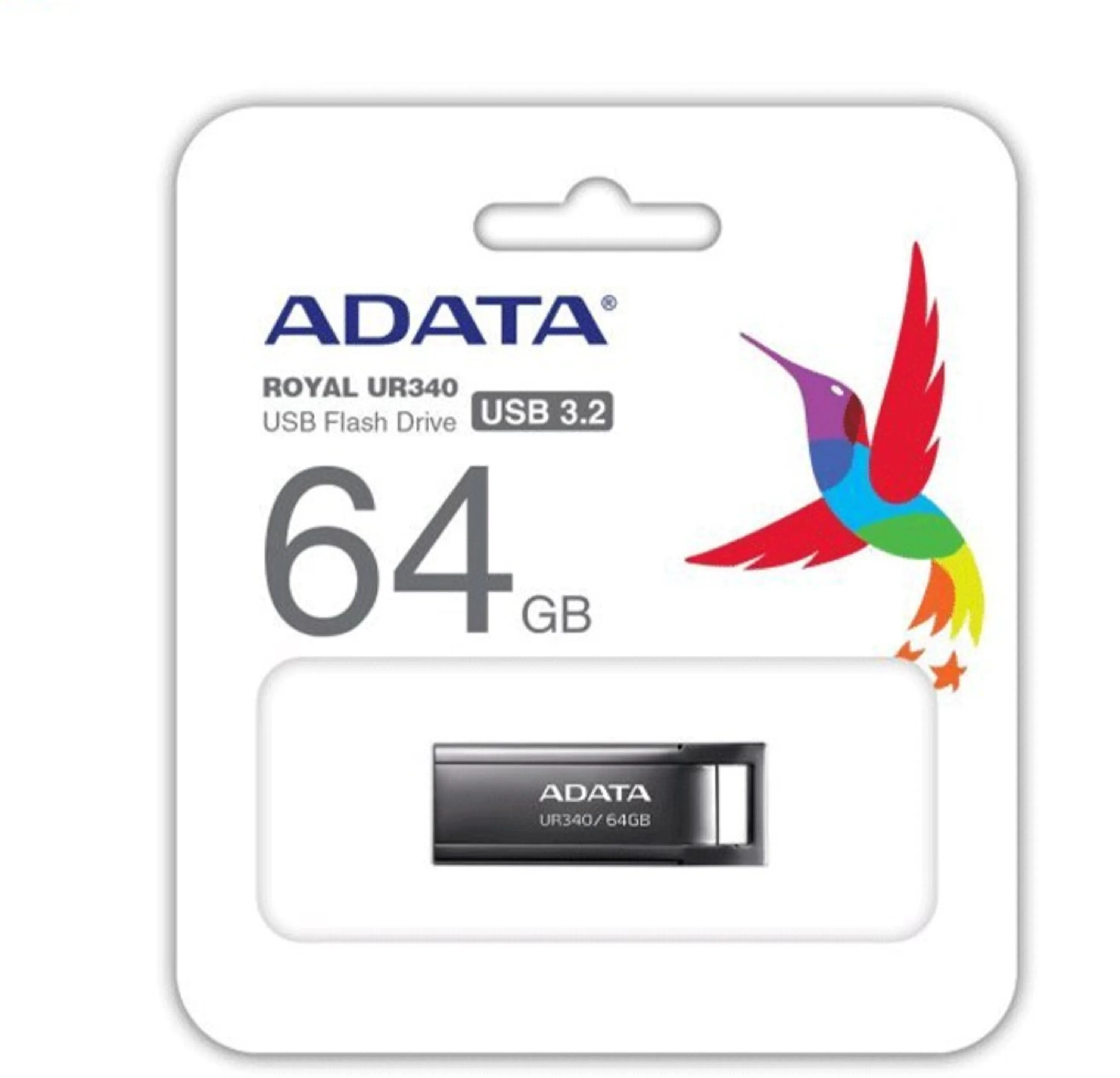 فلش مموری ای دیتا UR340 مشکی 64 گیگابایت