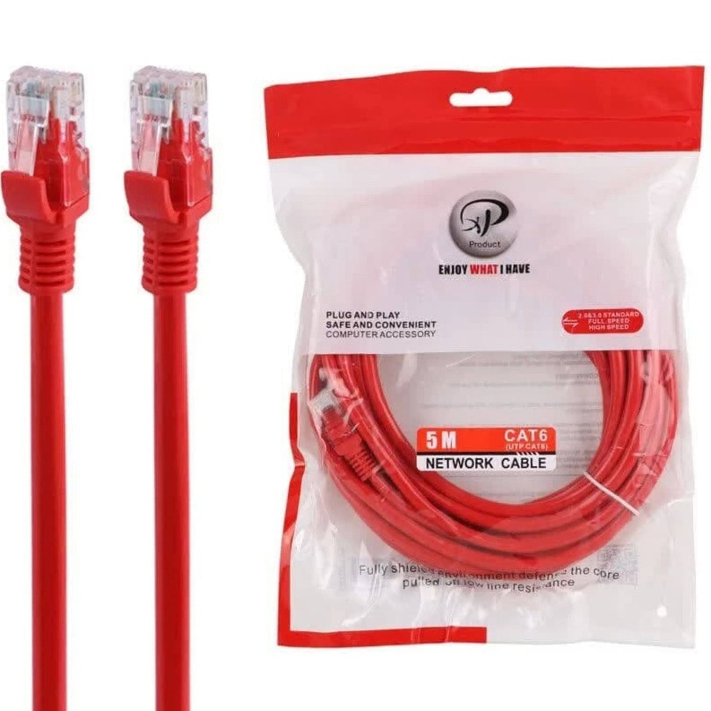 کابل شبکه Cat6 برند XP Product با طول 5 متر مناسب برای اینترنت پرسرعت