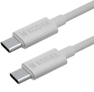 نمای جلوی کابل USB‑C به USB‑C کداک مدل White کابل USB‑C به USB‑C کداک سفید 1 متری