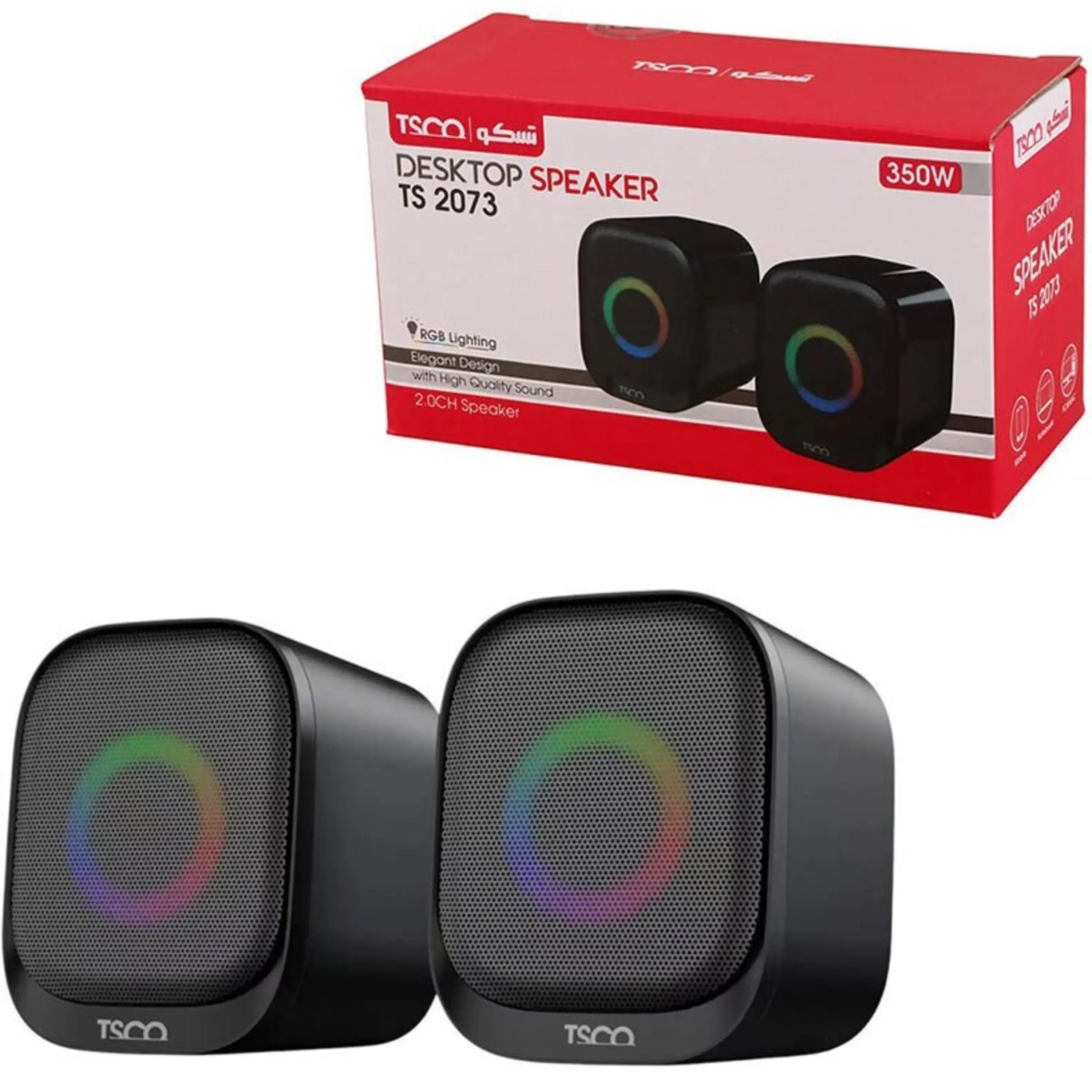 ALT: تصویر اصلی اسپیکر بلوتوثی تسکو مدل TS‑2073 با رقص نور RGB