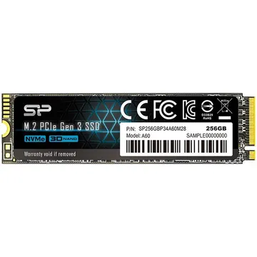 نمای اصلی حافظه SSD سیلیکون پاور مدل P34A60 ظرفیت 256 گیگابایت