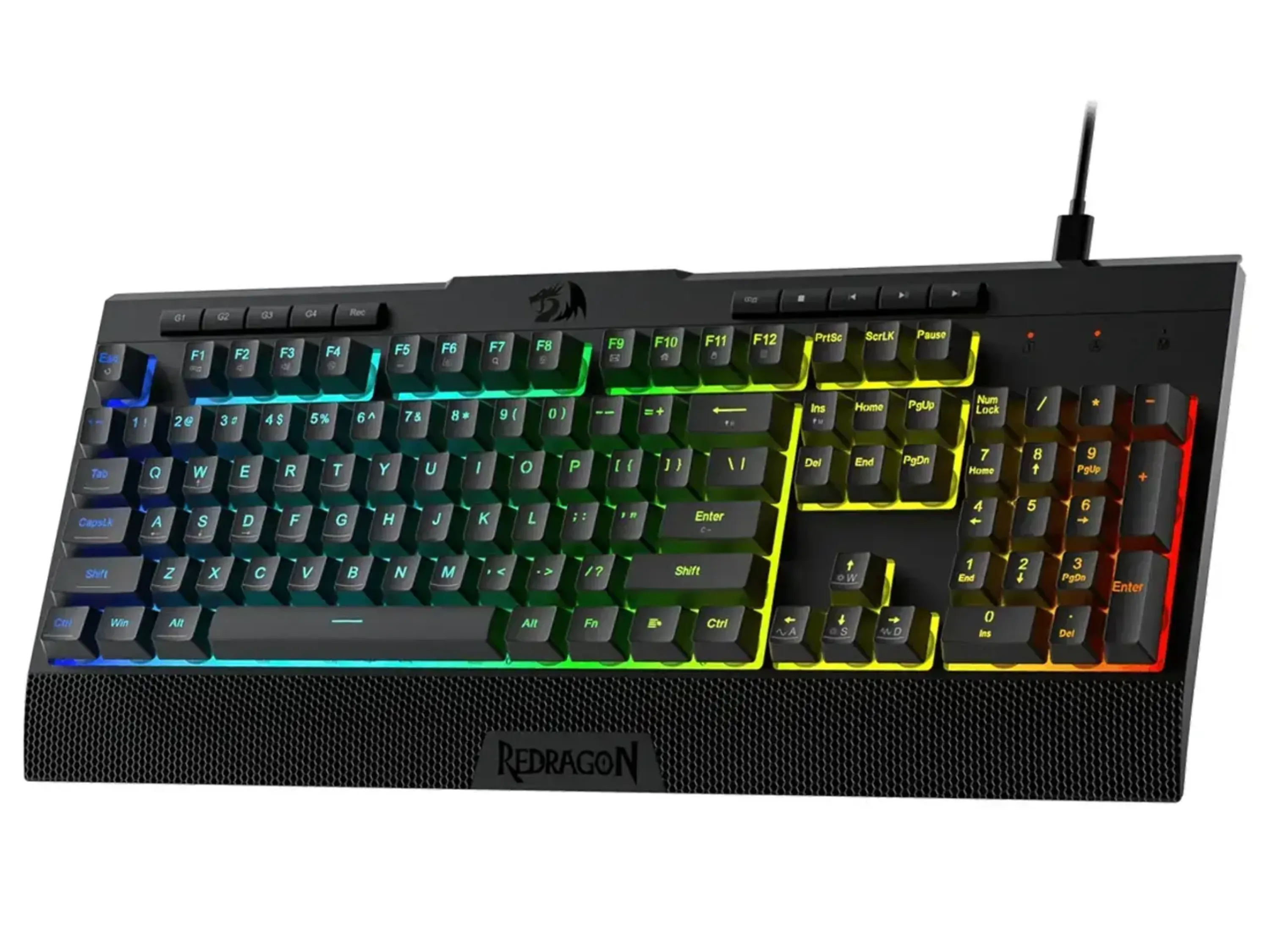 کیبورد گیمینگ ردراگون SHIVA LITE K525 ممبران مشکی با نور RGB