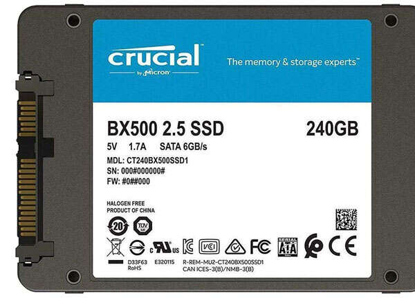 هارد اس اس دی crucial مدل bx500 ظرفیت 240 گیگابایت